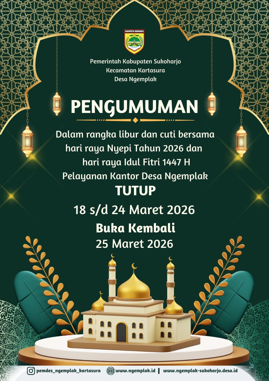 Libur Pelayanan Kantor Desa